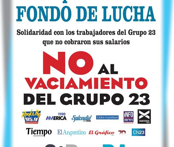 Colaborá con el fondo de lucha del Grupo 23