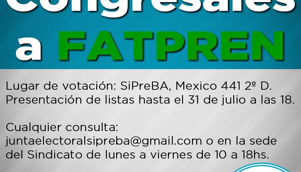 Elección de congresales del SiPreBA ante la FATPREN
