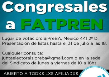 Elección de congresales del SiPreBA ante la FATPREN