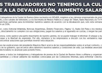 Lxs trabajadorxs no tenemos la culpa