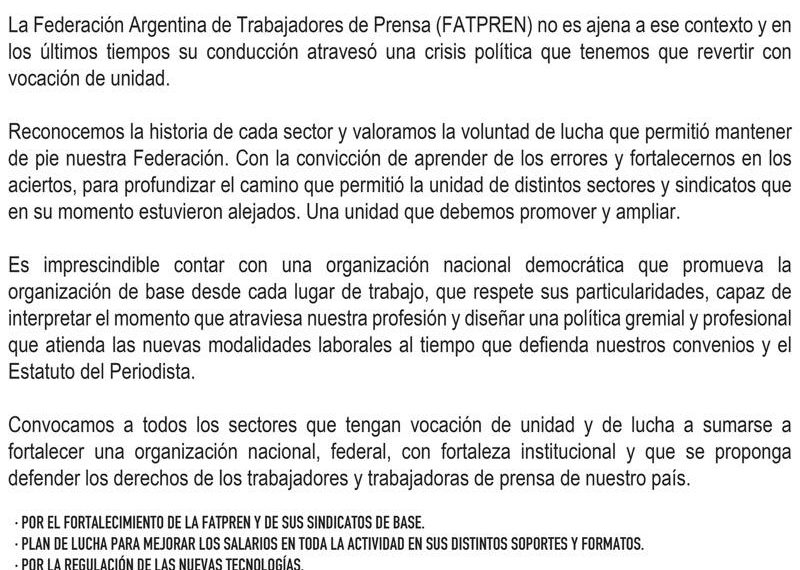 Por una FATPREN democrática, federal y fuerte