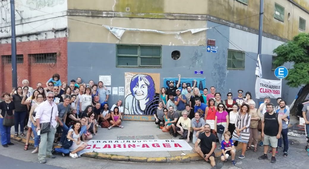 Trabajadorxs y CGI de AGEA Clarín restauraron el mural homenaje a Ana Ale