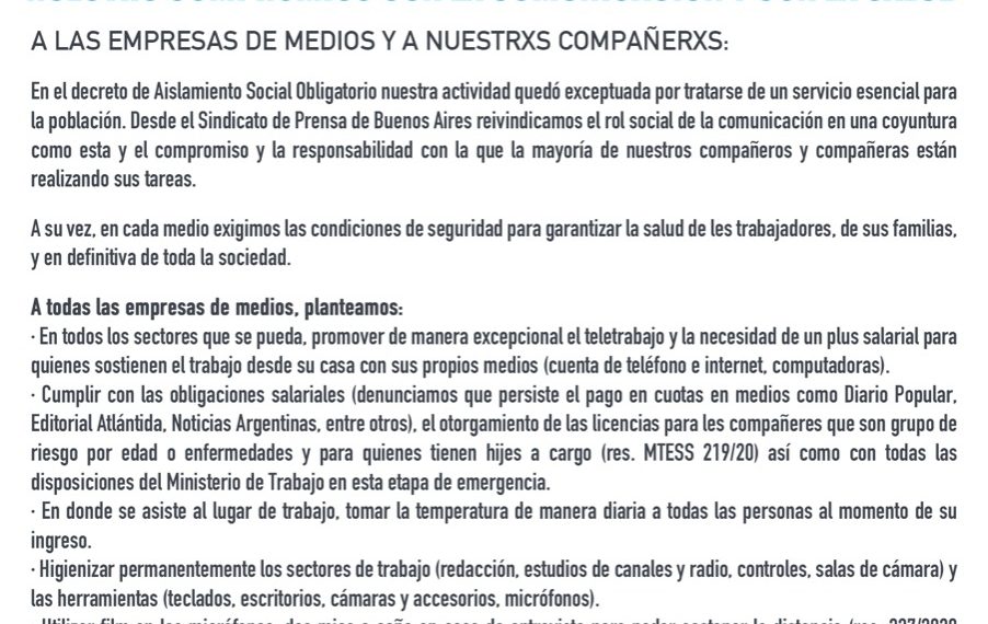 Periodismo en tiempo de Coronavirus