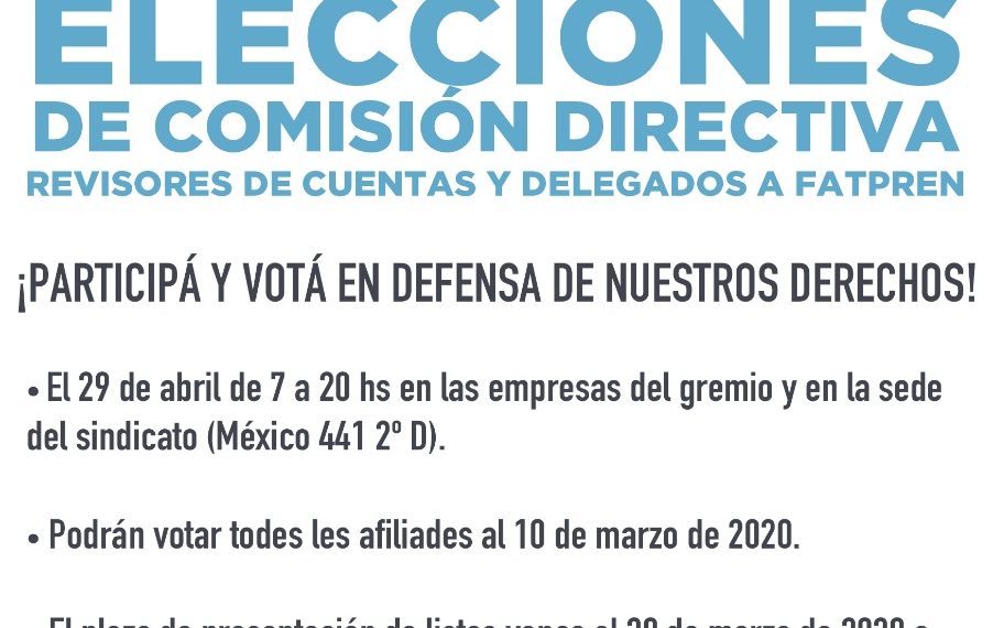 Comunicación de la Junta Electoral del SiPreBA
