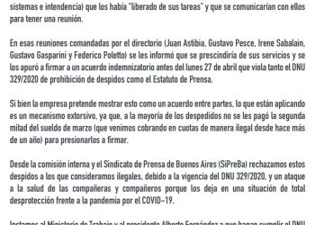 Editorial Atlántida despide trabajadorxs en medio de la pandemia