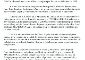 Basta de aprietes y ajuste en la web de Diario Popular