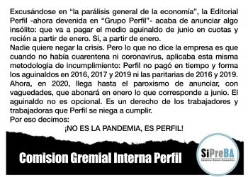 ¡No es la pandemia, es Perfil!