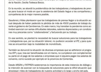 Reunión de FATPREN y ARGRA con la vicejefa de Gabinete, Cecilia Todesca
