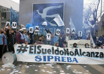 EL SiPreBA realizó un acto frente a Perfil y mantiene el reclamo salarial