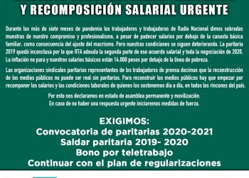 Radio Nacional: exigimos convocatoria a paritarias y recomposición salarial urgente