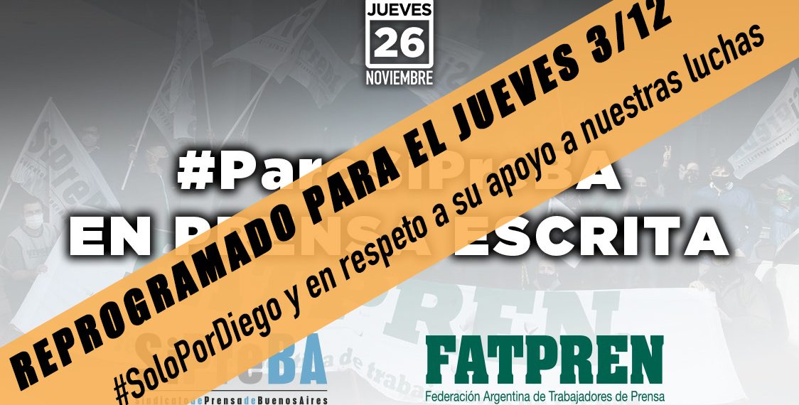 #SoloPorDiego: se reprograma el #ParoSiPreBA para el jueves 3/12