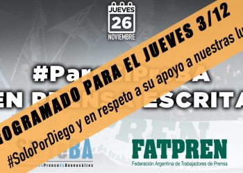 #SoloPorDiego: se reprograma el #ParoSiPreBA para el jueves 3/12