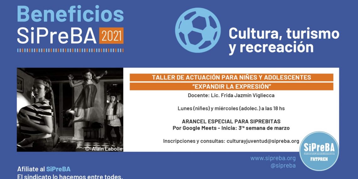 Beneficio para SiPreBitas: arancel especial en talleres de teatro